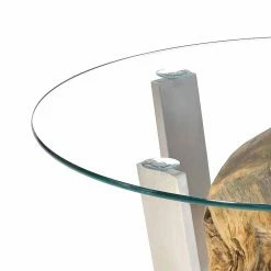 Runder Glas-Couchtisch Melica Mit Schwebener Kugel Aus Wurzelholz 7 Runder Glas-Couchtisch Melica Mit Schwebener Kugel Aus Wurzelholz -Bouquet-shop runder glas couchtisch mit schwebener kugel aus wurzelholz melica 02