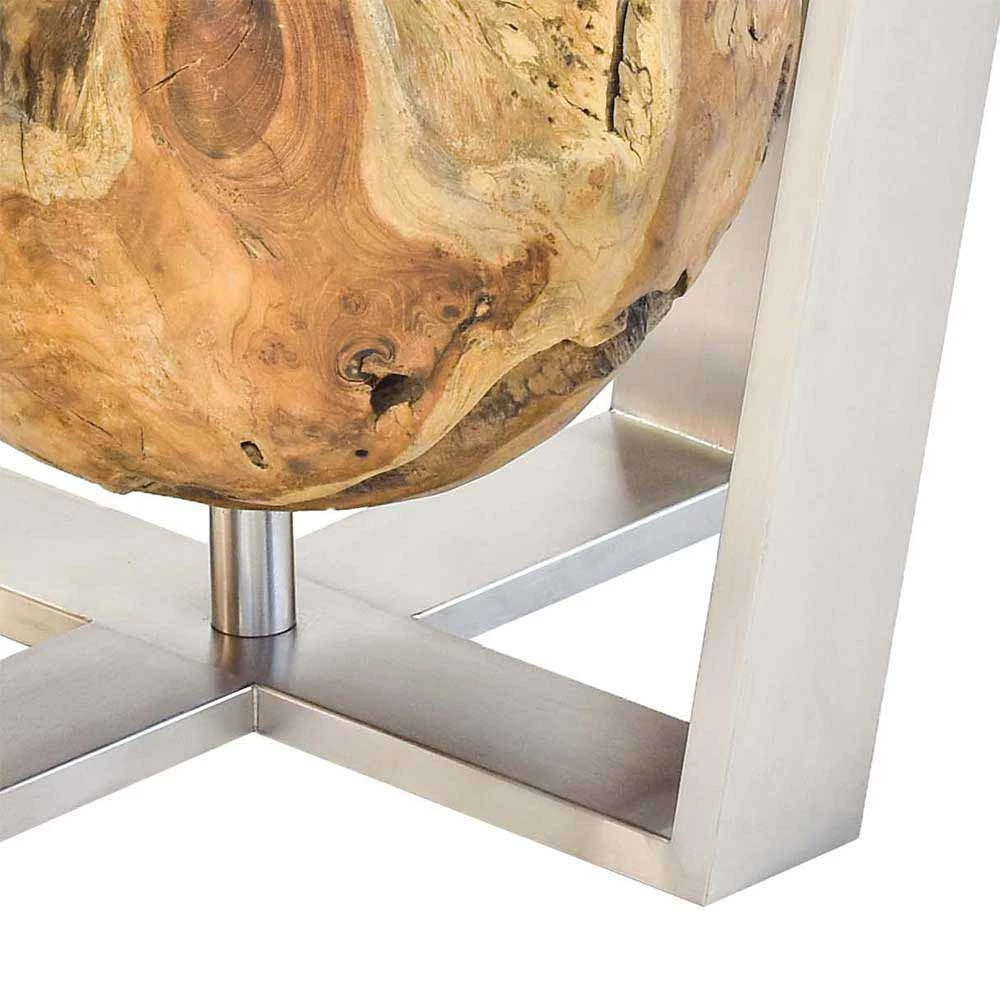 Runder Glas-Couchtisch Melica Mit Schwebener Kugel Aus Wurzelholz 4 Runder Glas-Couchtisch Melica Mit Schwebener Kugel Aus Wurzelholz – Bild 4