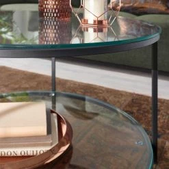 Runder Glas Couchtisch Mit Zwei Platten - Orango 8 Runder Glas Couchtisch Mit Zwei Platten - Orango -Bouquet-shop runder glas couchtisch mit zwei platten schwarzem stahlgestell orango 03