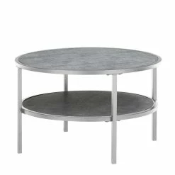 Runder Sofatisch In Grau Glasplatten - Sumatera