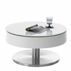 Alternative view of Runder Sofatisch Mit Glasplatte & Staufach - Snacky