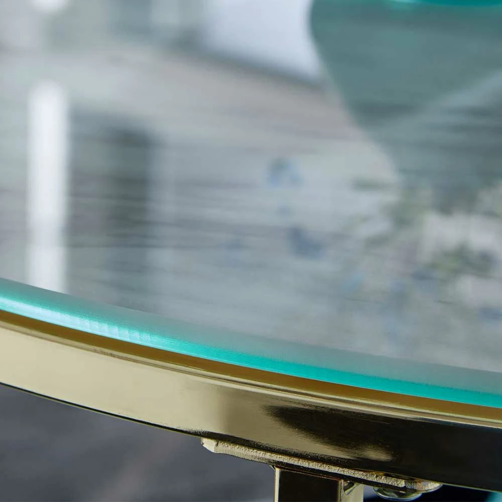 Runder Sofatisch Mit Glasplatten In Marmor Optik - Julietta 4 Runder Sofatisch Mit Glasplatten In Marmor Optik - Julietta – Bild 4