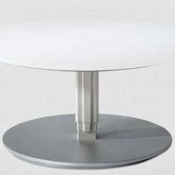 Runder Weißglas Wohnzimmertisch Höhenverstellbar - Hoku 6 Runder Weißglas Wohnzimmertisch Höhenverstellbar - Hoku -Bouquet-shop runder weissglas wohnzimmertisch hoehenverstellbar auf harten kunststoffrollen hoku 02