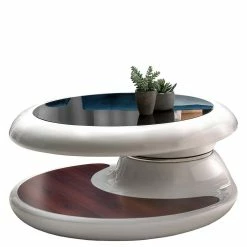 Runder Wohnzimmer Designtisch In Weiß - Badetta