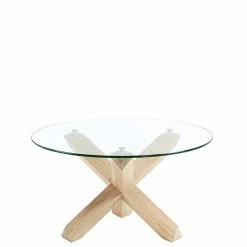 Runder Wohnzimmer Glastisch 65x45x65 Cm - Enlino