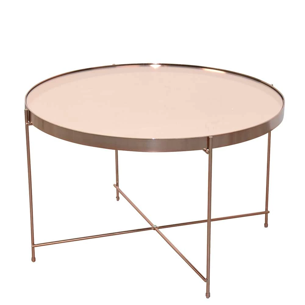 Runder Wohnzimmertisch In Rosegold - Linall 1 Runder Wohnzimmertisch In Rosegold - Linall