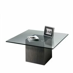 Schlichter Glas Couchtisch 95x95 Cm - Jiango