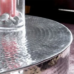 Silberner Design-Couchtisch Handgearbeitet - Masao -Bouquet-shop silberner design couchtisch handgearbeitet aus aluminium masao 03