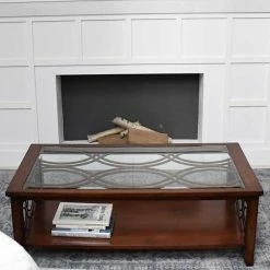 Sofatisch In Nussbaum Optik Mit Glasplatte - Vanillin 7 Sofatisch In Nussbaum Optik Mit Glasplatte - Vanillin -Bouquet-shop sofatisch in nussbaum optik mit glasplatte 132x48x71 cm vanillin 01