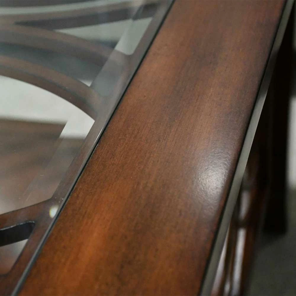 Sofatisch In Nussbaum Optik Mit Glasplatte - Vanillin 6 Sofatisch In Nussbaum Optik Mit Glasplatte - Vanillin – Bild 6