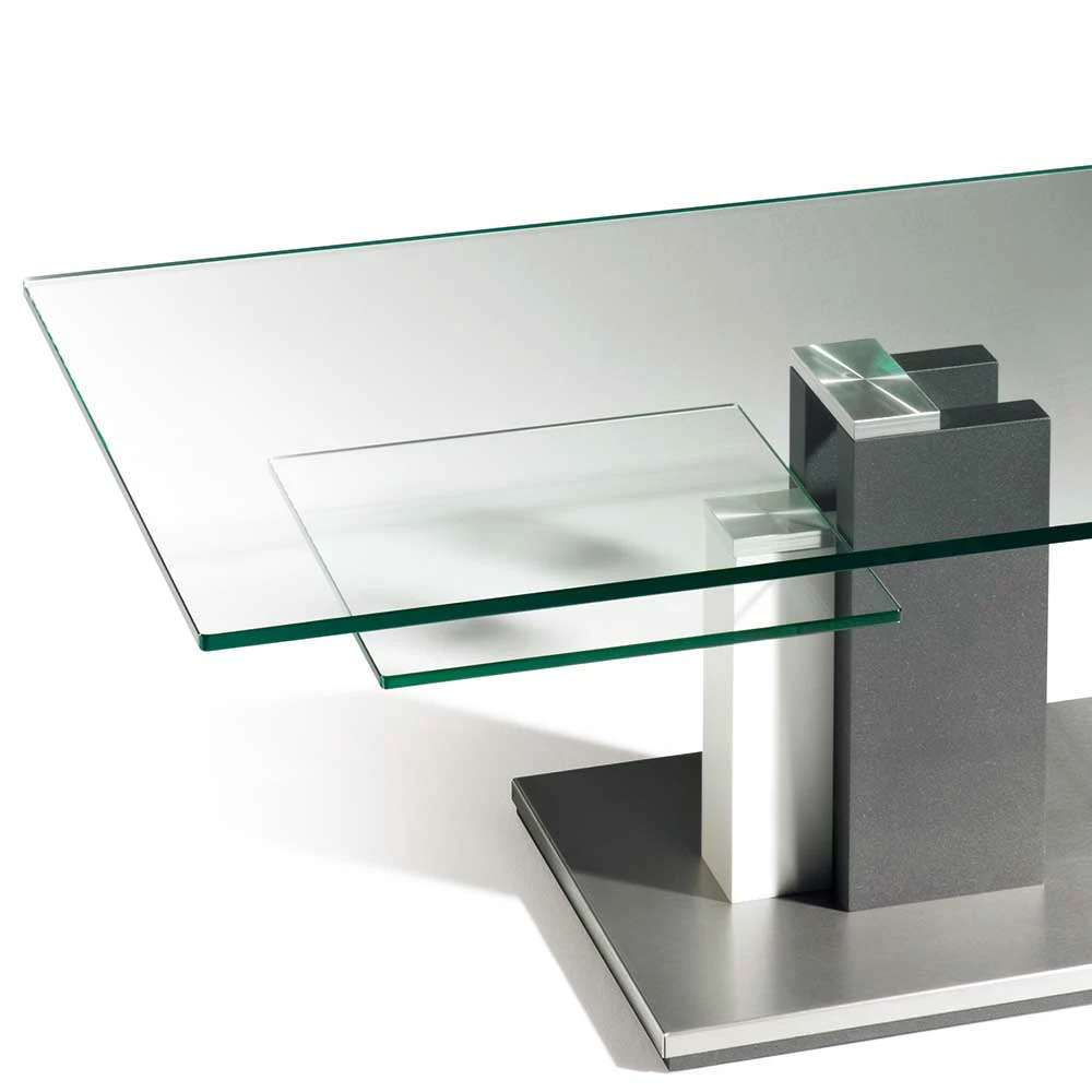 Sofatisch Mit Glasplatte & Ablage - Moore 3 Sofatisch Mit Glasplatte & Ablage - Moore – Bild 3