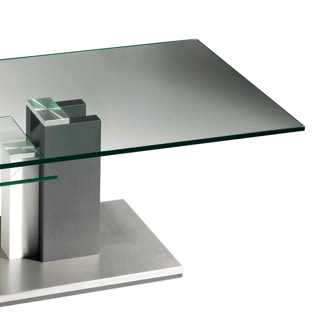 Sofatisch Mit Glasplatte & Ablage - Moore 4 Sofatisch Mit Glasplatte & Ablage - Moore – Bild 4