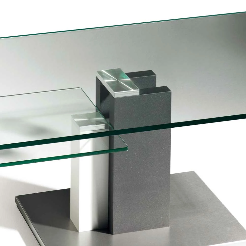 Sofatisch Mit Glasplatte & Ablage - Moore 5 Sofatisch Mit Glasplatte & Ablage - Moore – Bild 5