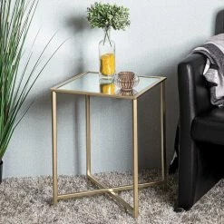 Spiegelglas Couchtisch Mit Metallgestell - Remona 8 Spiegelglas Couchtisch Mit Metallgestell - Remona -Bouquet-shop spiegelglas couchtisch mit metallgestell in goldfarben remona 02