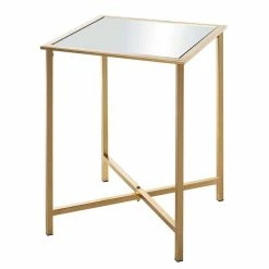 Spiegelglas Couchtisch Mit Metallgestell - Remona