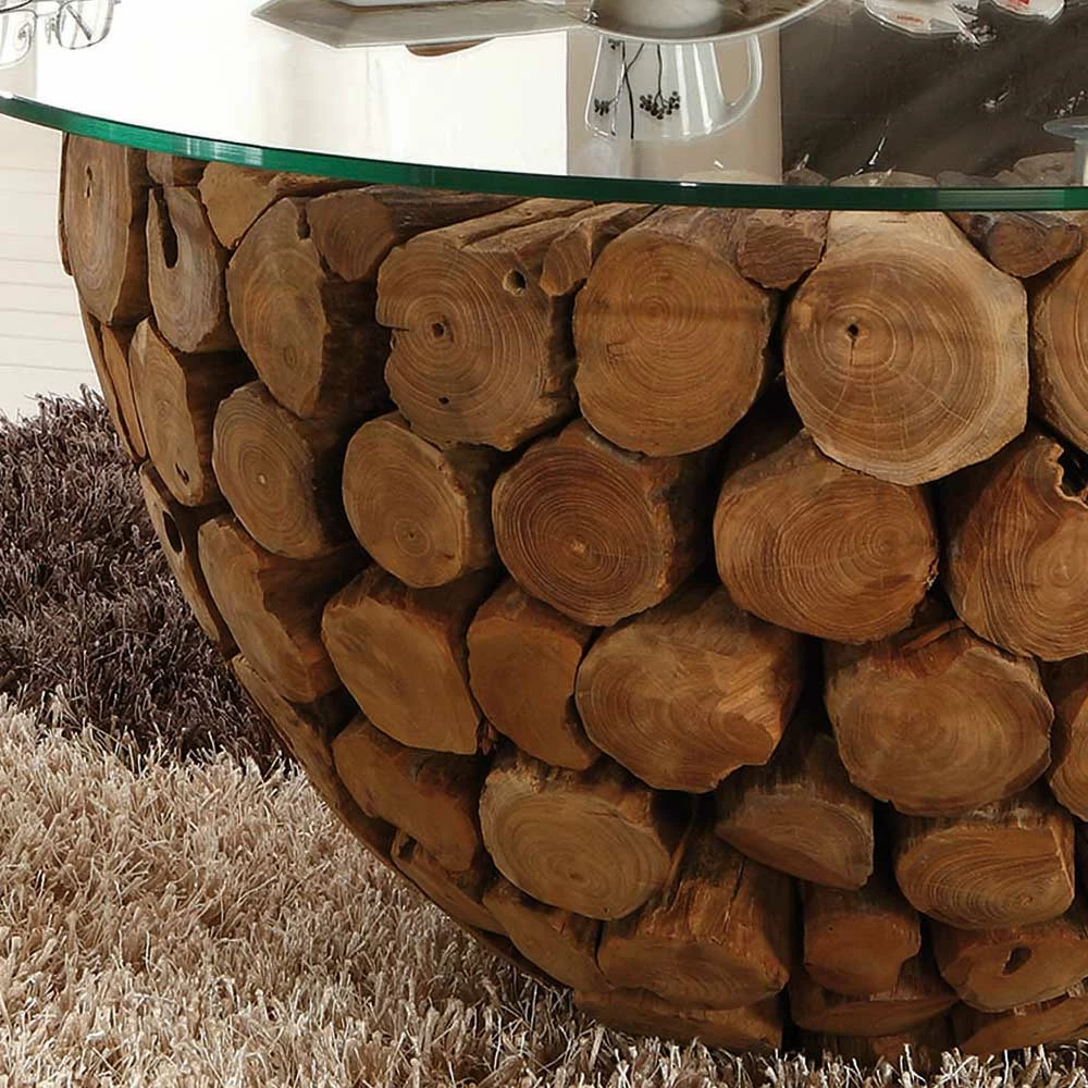 Ungewöhnlicher Couchtisch Eradis Mit Runder Glasplatte 4 Ungewöhnlicher Couchtisch Eradis Mit Runder Glasplatte – Bild 4
