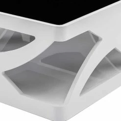 Weißer Hochglanz Couchtisch Mit Schwarzglas - Yunike 7 Weißer Hochglanz Couchtisch Mit Schwarzglas - Yunike -Bouquet-shop weisser hochglanz couchtisch mit schwarzglas platte modernes design yunike 02
