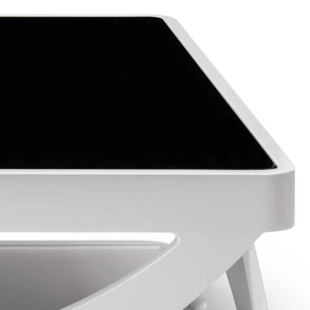 Weißer Hochglanz Couchtisch Mit Schwarzglas - Yunike 5 Weißer Hochglanz Couchtisch Mit Schwarzglas - Yunike – Bild 5