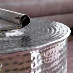 Wohnzimmer Designtisch Aus Aluminium - Miaoli 7 Wohnzimmer Designtisch Aus Aluminium - Miaoli -Bouquet-shop wohnzimmer designtisch aus aluminium in silber hammerschlag look miaoli 02