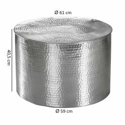 Wohnzimmer Designtisch Aus Aluminium - Miaoli 9 Wohnzimmer Designtisch Aus Aluminium - Miaoli -Bouquet-shop wohnzimmer designtisch aus aluminium in silber hammerschlag look miaoli 04