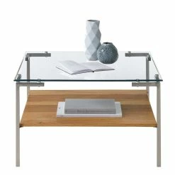 Wohnzimmer Glastisch Mit Vierfußgestell - Habic -Bouquet-shop wohnzimmer glastisch mit vierfussgestell aus metall ablage in eiche optik habic 02