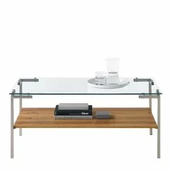 Wohnzimmer Glastisch Mit Vierfußgestell - Habic -Bouquet-shop wohnzimmer glastisch mit vierfussgestell aus metall ablage in eiche optik habic 03