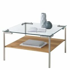Wohnzimmer Glastisch Mit Vierfußgestell - Habic -Bouquet-shop wohnzimmer glastisch mit vierfussgestell aus metall ablage in eiche optik habic 04