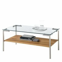 Wohnzimmer Glastisch Mit Vierfußgestell - Habic -Bouquet-shop wohnzimmer glastisch mit vierfussgestell aus metall ablage in eiche optik habic 05
