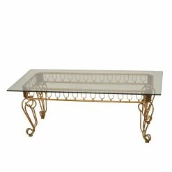 Wohnzimmer Vintage Glastisch 120x60 - Zimoni