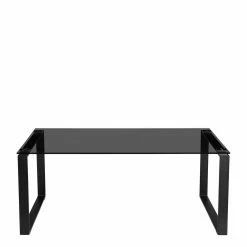 Wohnzimmertisch Aus Rauchglas & Metall - Panales -Bouquet-shop wohnzimmertisch aus rauchglas metall in schwarz zwei formate panales 02