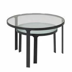 Zweisatz Glastisch Fürs Wohnzimmer - Cavio (zweiteilig) -Bouquet-shop zweisatz glastisch fuers wohnzimmer mit runden tischplatten cavio 02