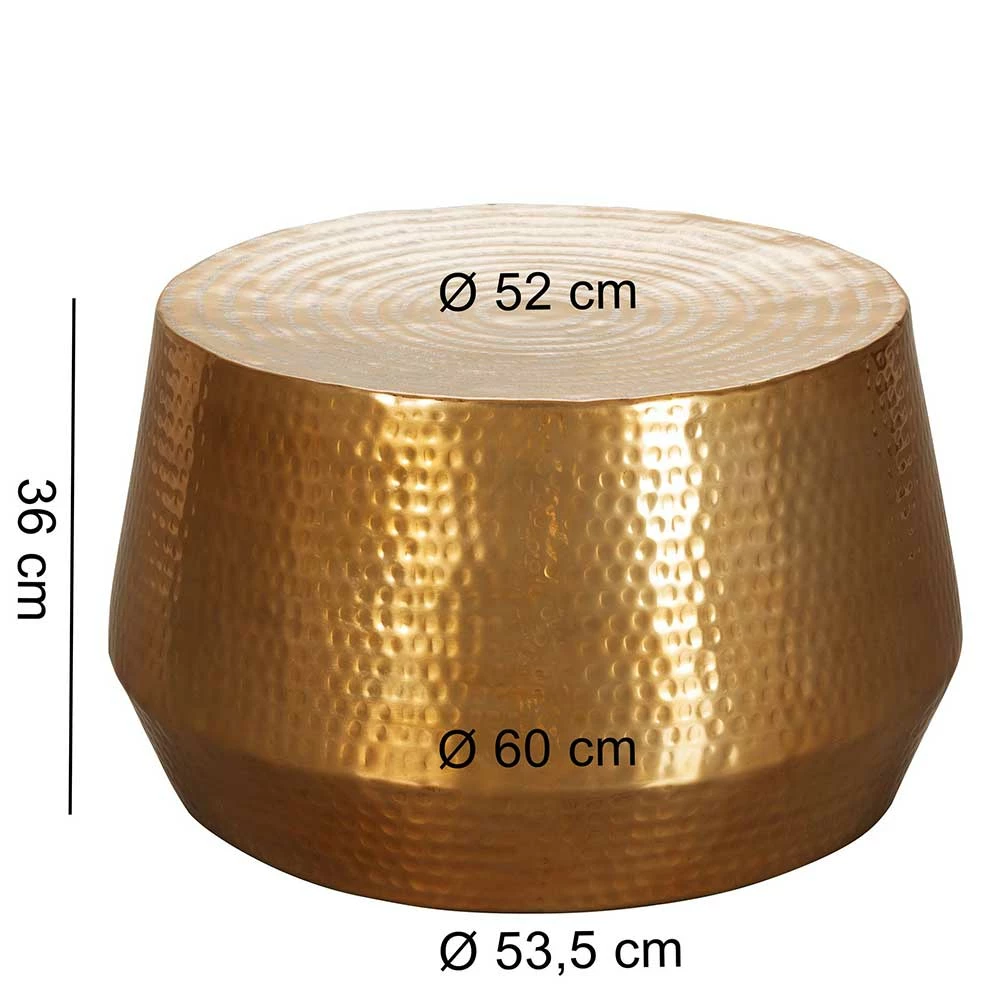 Zylinderform Sofatisch In Gold Lackiert - Dronja 3 Zylinderform Sofatisch In Gold Lackiert - Dronja – Bild 3