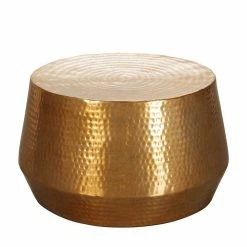 Zylinderform Sofatisch In Gold Lackiert - Dronja